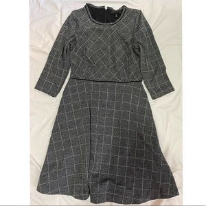 Petite Grey Fit-and-Flare Dress